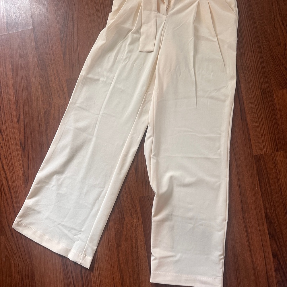 NY&C Cream Wide-Leg Pants